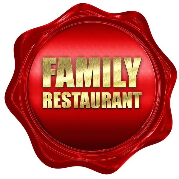 Restaurant familial, rendu 3D, un sceau de cire rouge — Photo