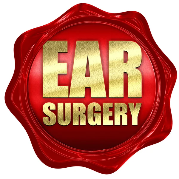 Ohrchirurgie, 3D-Rendering, ein rotes Wachssiegel — Stockfoto