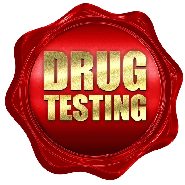Drogentests, 3D-Rendering, ein rotes Wachssiegel — Stockfoto