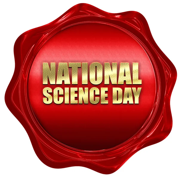 National science day, 3D rendering, a red wax seal — Stock Photo, Image