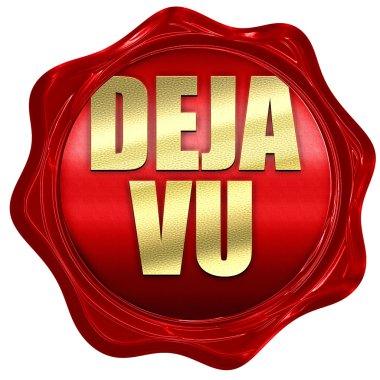 deja vu, 3d render, bir kırmızı mum mühür