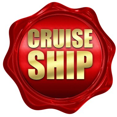 cruiseship, 3d render, bir kırmızı mum mühür