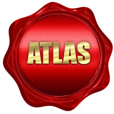 Atlas, 3d render, bir kırmızı mum mühür