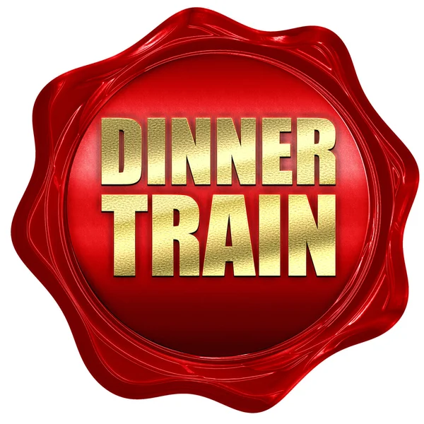 Train de dîner, rendu 3D, un sceau de cire rouge — Photo