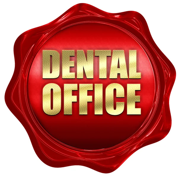 Consultorio dental, representación 3D, un sello de cera roja — Foto de Stock