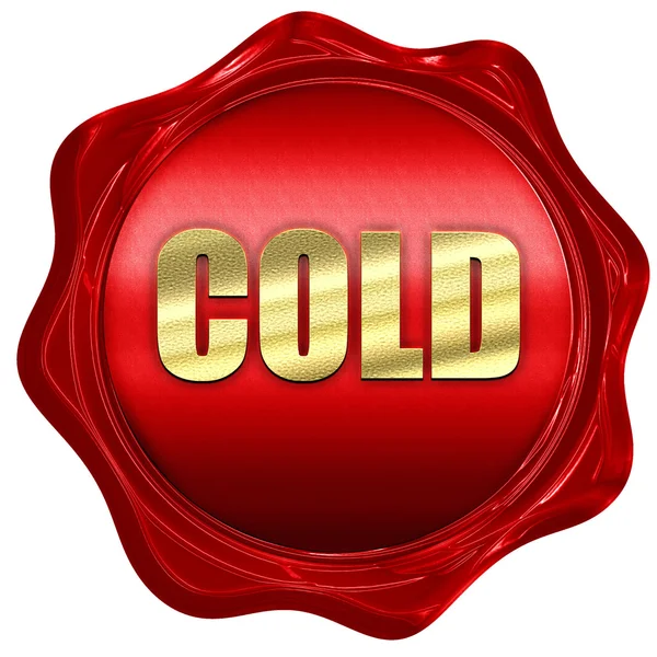 Frío, representación 3D, un sello de cera roja —  Fotos de Stock
