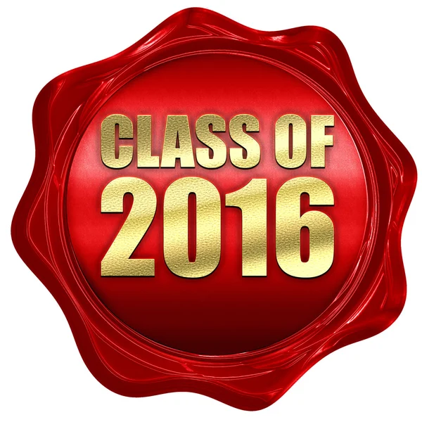 Class of 2016, 3D rendering, a red wax seal — Stock Photo, Image