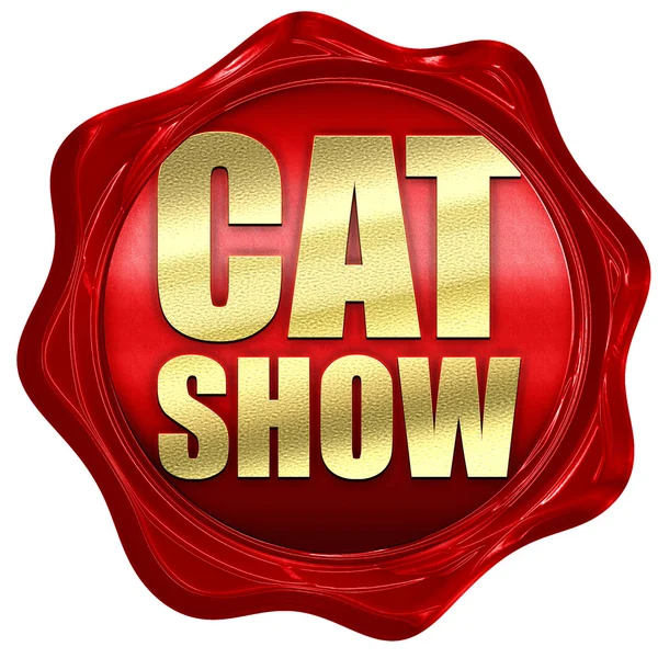 Show de gato, renderização 3D, um selo de cera vermelha — Fotografia de Stock