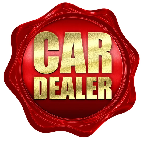 Car dealer, 3D rendering, a red wax seal — Stock Photo, Image