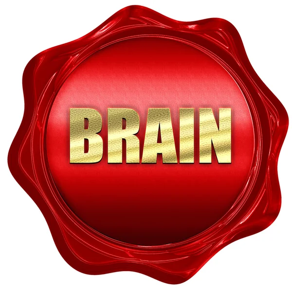 Hjärnan, 3d-rendering, ett rött vax tätning — Stockfoto