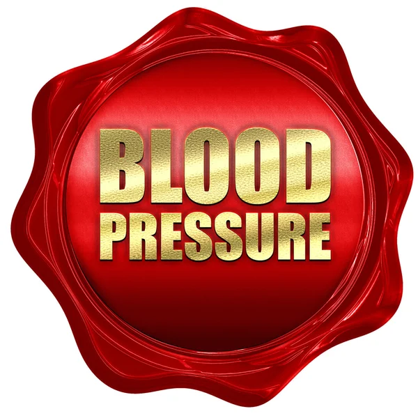Blutdruck, 3D-Darstellung, rotes Wachssiegel — Stockfoto
