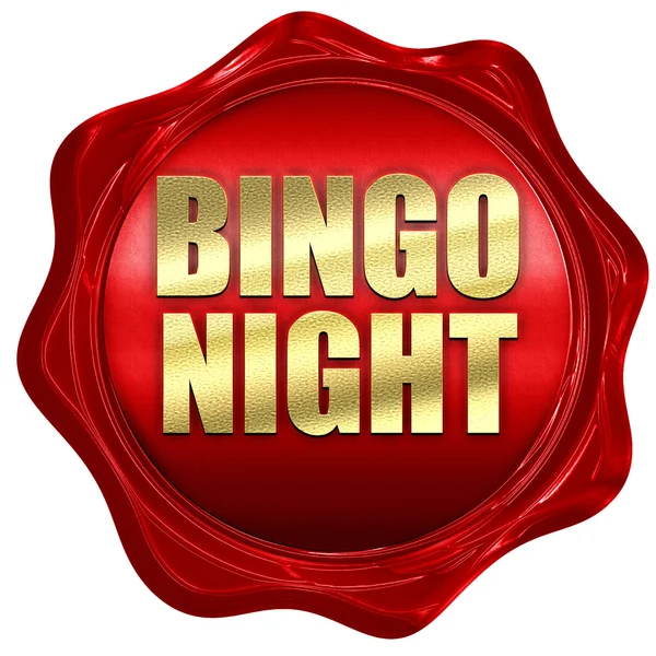Bingo éjszaka, 3d-leképezést, a piros pecsét viasz — Stock Fotó