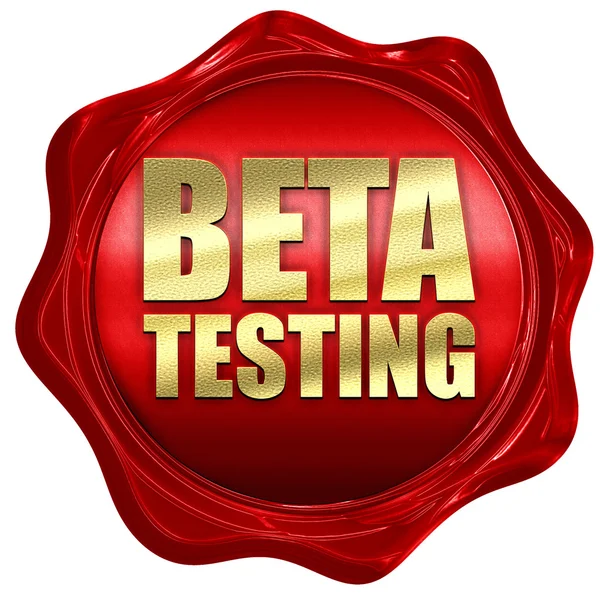 Beta-testning, 3d-rendering, ett rött vax tätning — Stockfoto