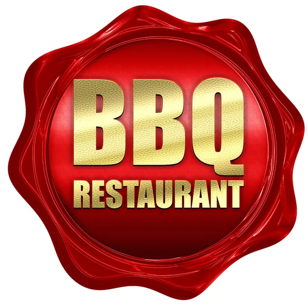 Restaurant bbq, rendu 3D, un sceau de cire rouge — Photo