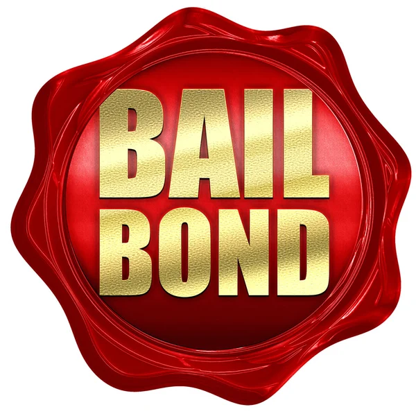 Bailbond, 3D rendering, a red wax seal — Stock Photo, Image