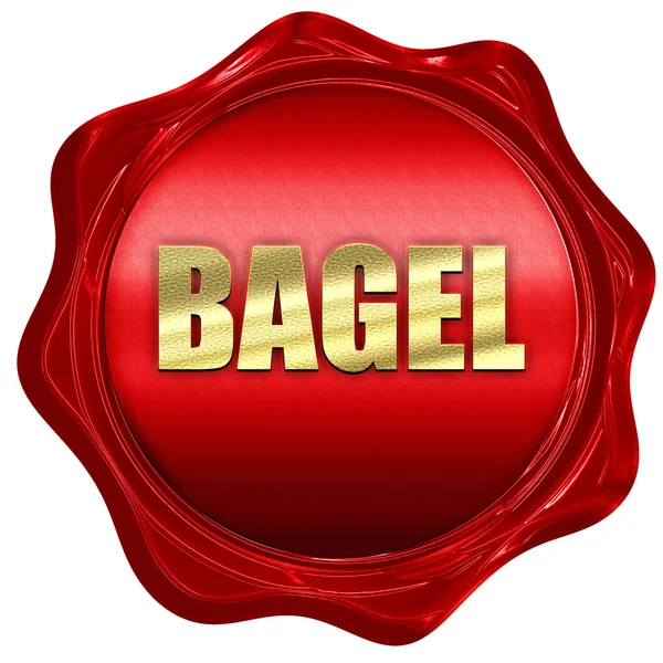 Bagel, 3D-Rendering, rotes Wachssiegel — Stockfoto