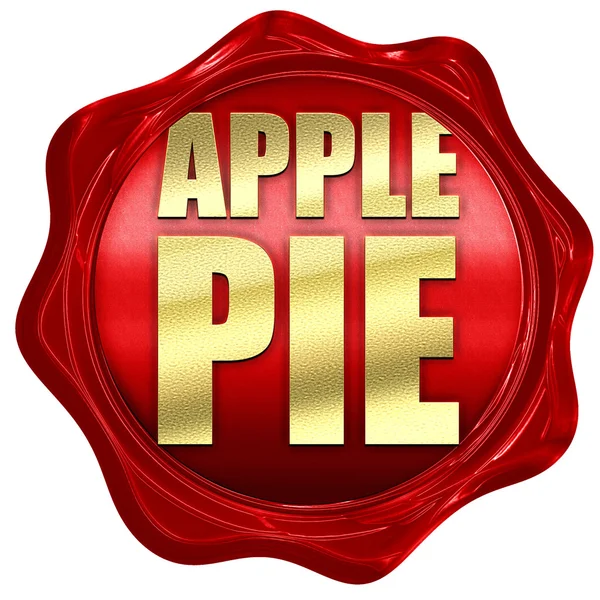 Apfelkuchen, 3D-Rendering, ein rotes Wachssiegel — Stockfoto
