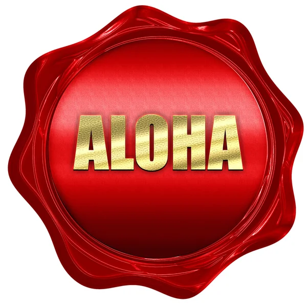 Aloha 3d vykreslování, červenou voskovou pečeť — Stock fotografie