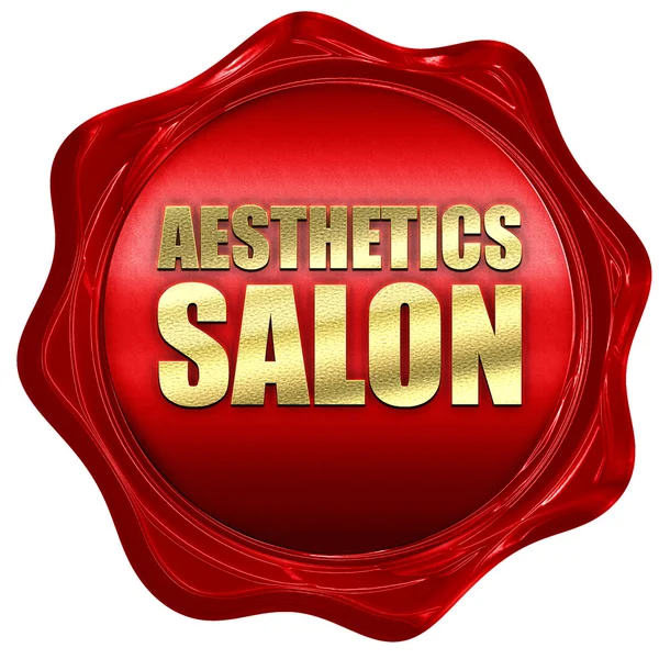 Aesthetics salon, 3D rendering, a red wax seal — Stock Photo, Image