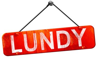 Lundy, 3d render, işareti asılı kırmızı