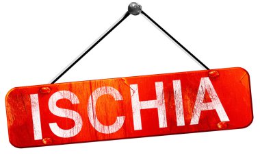 Ischia, 3d render, işareti asılı kırmızı