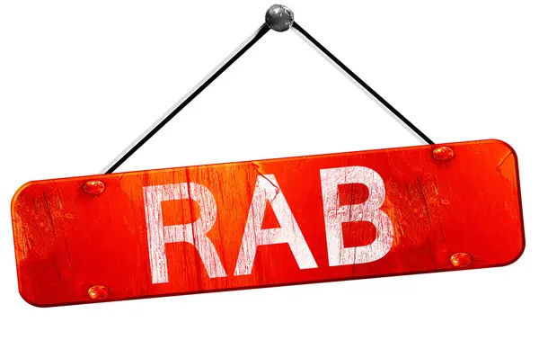 Rab, 3d render, işareti asılı kırmızı