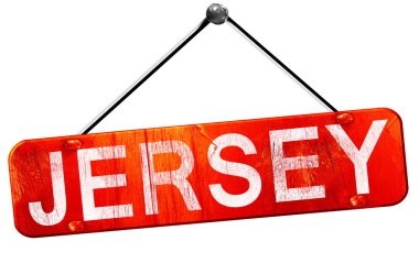 Jersey, 3d render, işareti asılı kırmızı