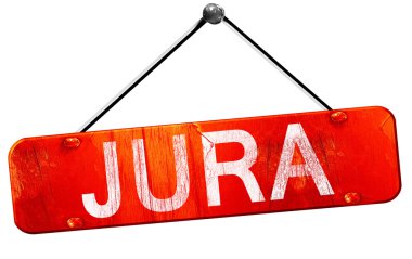 Jura, 3d render, işareti asılı kırmızı