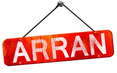 Arran, 3d render, işareti asılı kırmızı