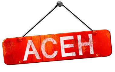 Aceh, 3d render, işareti asılı kırmızı