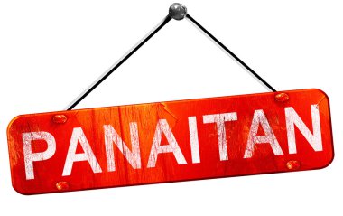 Panaitan, 3d render, işareti asılı kırmızı