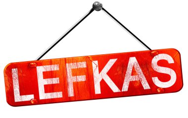 Lefkas, 3d render, işareti asılı kırmızı