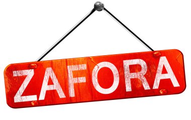 Zafora, 3d render, işareti asılı kırmızı