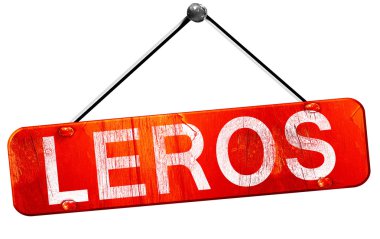 Leros, 3d render, işareti asılı kırmızı