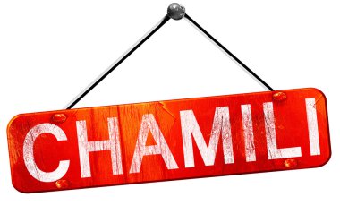 Chamili, 3d render, işareti asılı kırmızı