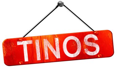 Tinos, 3d render, işareti asılı kırmızı