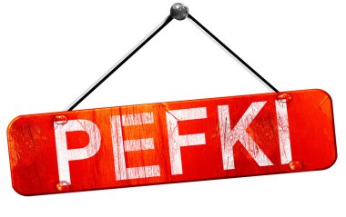 Pefki, 3d render, işareti asılı kırmızı