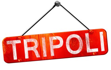 Tripoli, 3d render, işareti asılı kırmızı