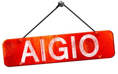 AIGIO, 3d render, işareti asılı kırmızı