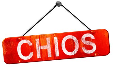 Chios, 3d render, işareti asılı kırmızı