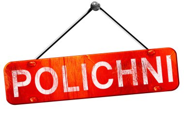 Polichni, 3d render, işareti asılı kırmızı