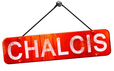 Chalcis, 3d render, işareti asılı kırmızı