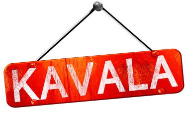 Kavala, 3d render, işareti asılı kırmızı