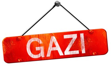 Gazi, 3d render, işareti asılı kırmızı