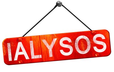 Ialysos, 3d render, işareti asılı kırmızı