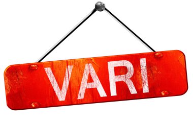Vari, 3d render, işareti asılı kırmızı