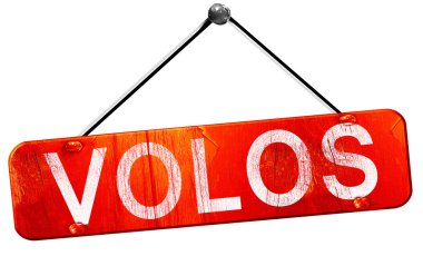 Volos, 3d render, işareti asılı kırmızı