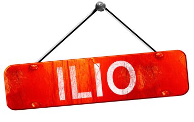 Ilio, 3d render, işareti asılı kırmızı