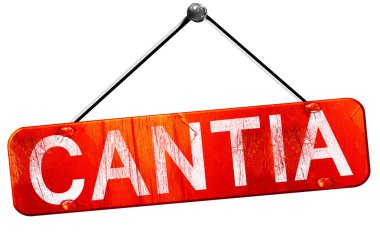 Cantia, 3d render, işareti asılı kırmızı