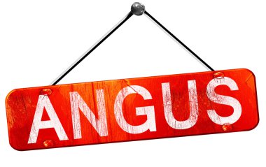 Angus, 3d render, işareti asılı kırmızı